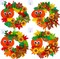 12 Sets Pumpkin Fall Leaf Wreath Signs Decorations Art Sets DIY Fall Halloween Thanksgiving Craft Kits Pumpkin Autumn Leaf Sunflower Foam Stickers Bows and Googly Eyes for Kids Party Activities